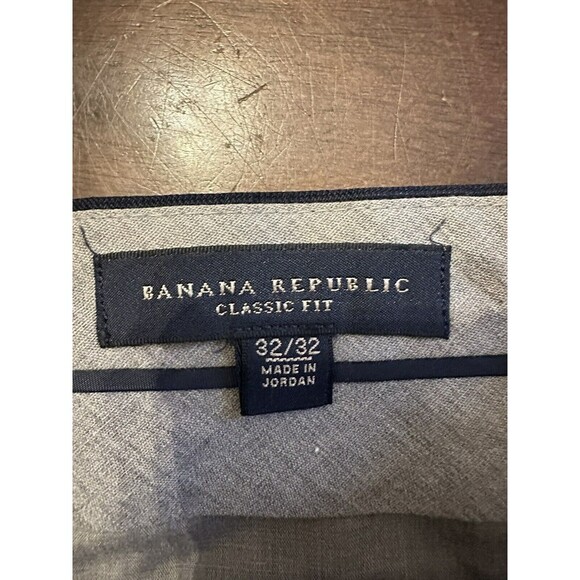 Banana Republic Dress Pants Mens 32 X 32 Navy Classic Fit Straight Leg Business - Picture 2 of 8